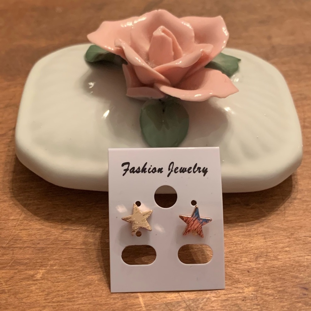 Fashion Earrings- Rose Gold Stars